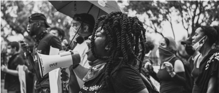Advocate group marching together